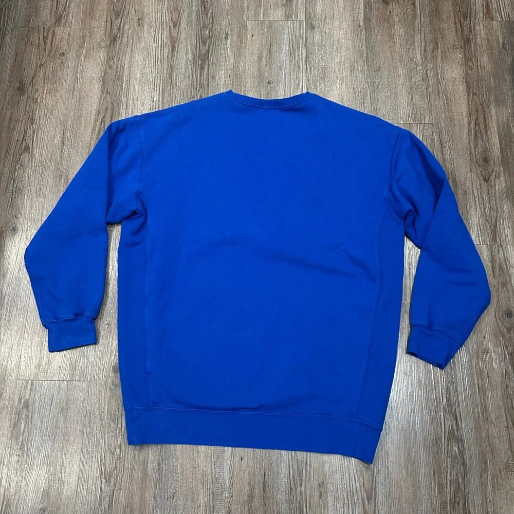 Polo Ralph Lauren Mens‎ XLT Blue Crewneck Sweatshirt Neon Green Pony Logo Fleece